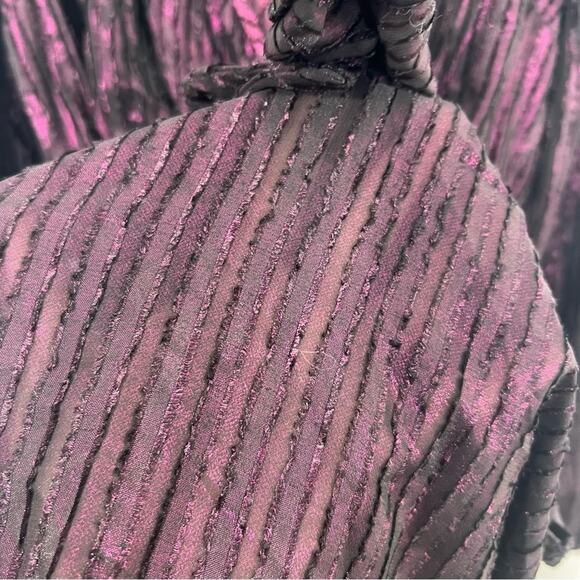 ModCloth Your Time To Shine Purple Metallic Faux Wrap Dress Size Medium - Picture 10 of 15